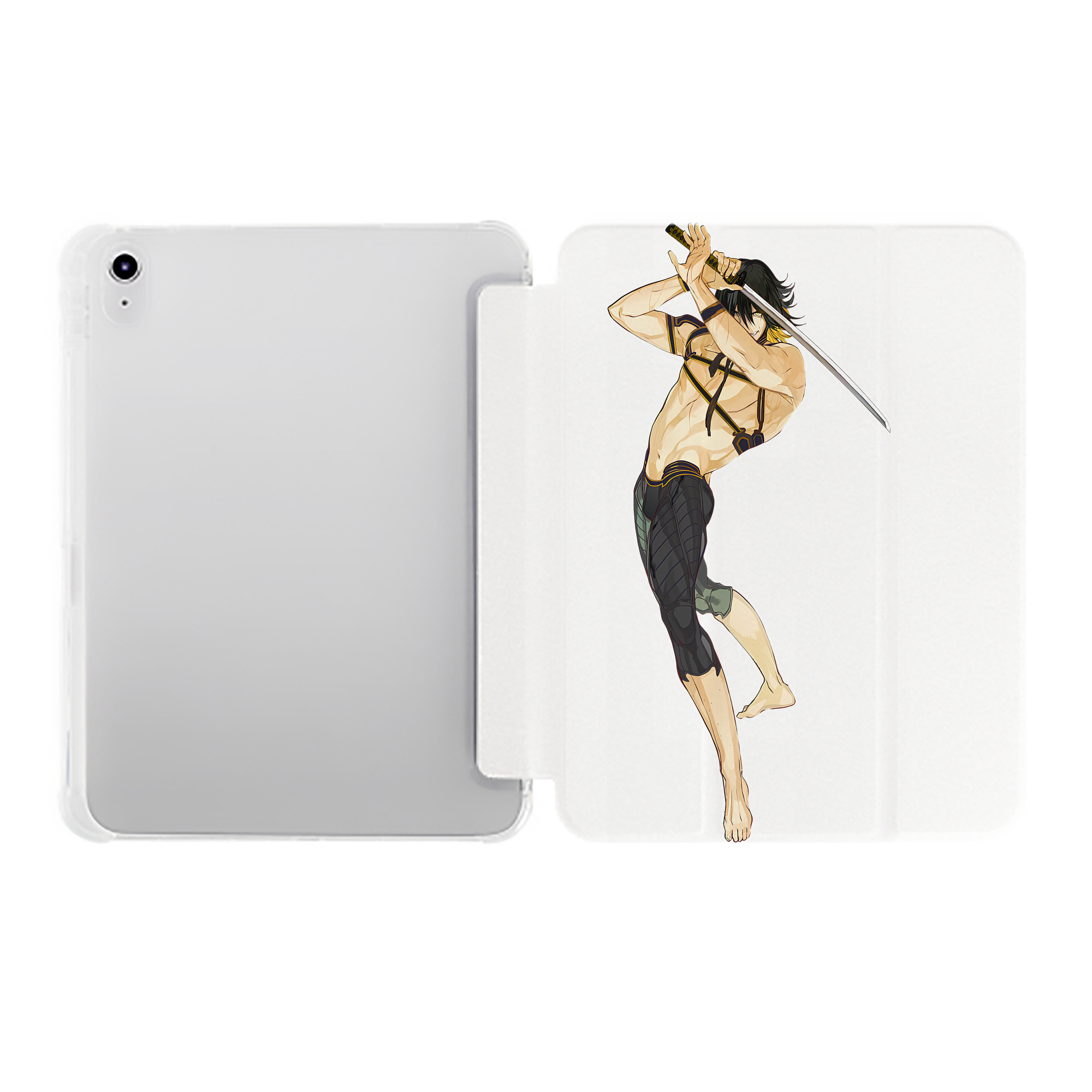 （画像用） 刀剣乱舞 Touken Ranbu IPad ケース ペン収納付き 三つ折りスタンド PUレザー×シリコン 対応機種9.5/10.5/10.9インチ